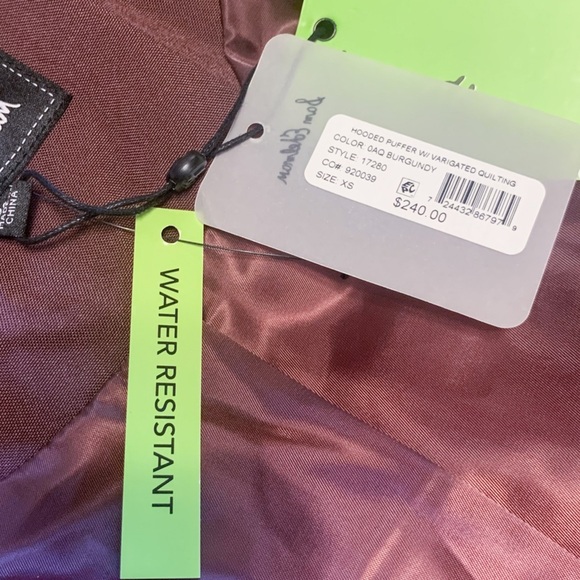 nwt $240 Sam Edelman Faux Fur Trim Hooded Parka Quilted Puffer Coat Burgundy XS - Picture 6 of 16